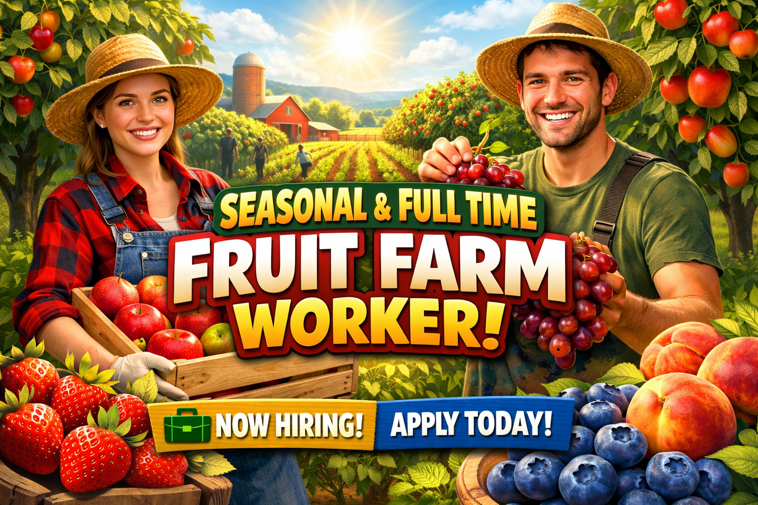 Apply for fruit farm worker job with good salary, training, and growth opportunities in agriculture.