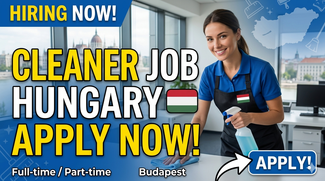 Cleaner job hiring in Hungary 2026 guide with salary, visa process, requirements, and how to apply for foreign workers.